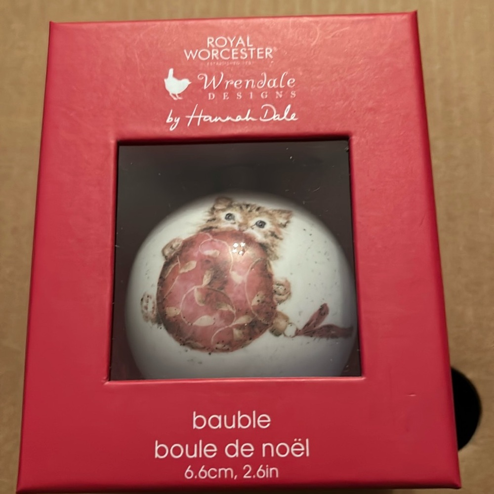 Royal Worcester bauble. KITTEN
